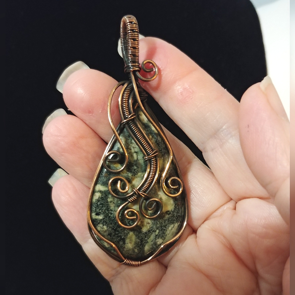 Nwot Large Statement Wire Wrapped Natural Agate S… - image 4